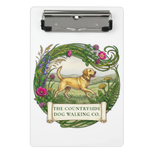 Dog Walker Mini Clipboard - Rural Labrador