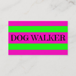Dog Walker Neon Green and Hot Pink Business Card