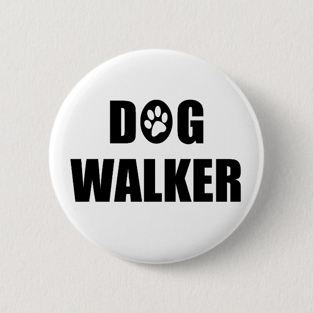 Dog Walker (paw) 2 Inch Round Button (Front)