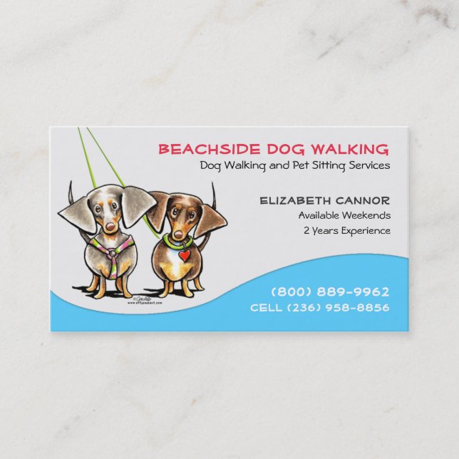 Dog Walker Pet Business Cool Carribean Business Card (Front)