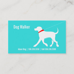 Dog Walker Pet Business Lab Modern Coastal Business Card