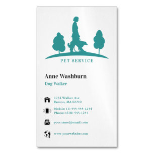 Dog Walker   Pet Care Aqua Business Card