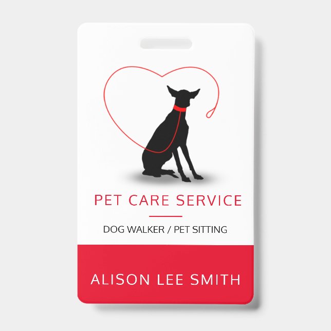 Dog walker / Pet Care Sitting  Badge (Front)