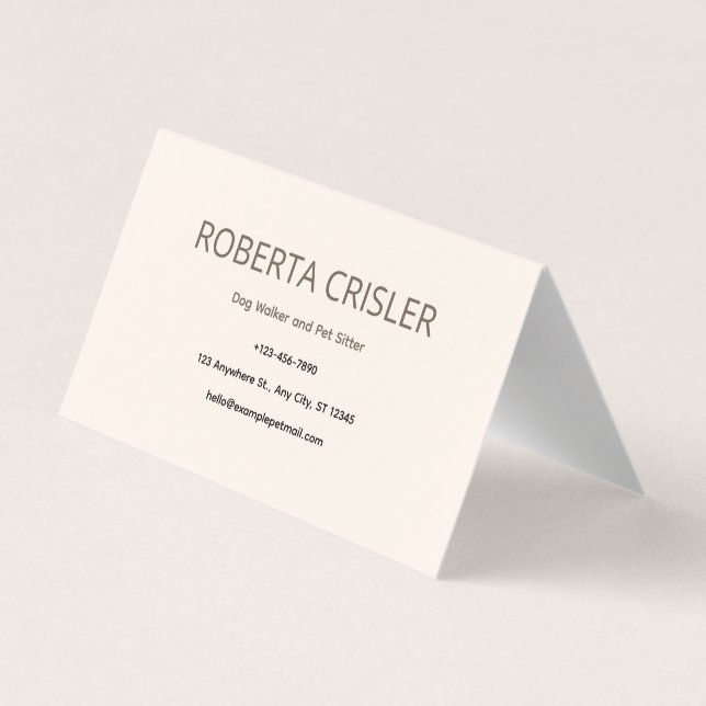 Dog Walker & Pet Sitter Folded Business Card (Back)
