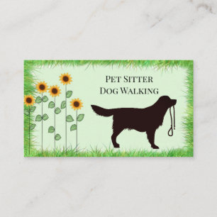 Dog Walker/ Pet Sitter Sunflowers Business Card
