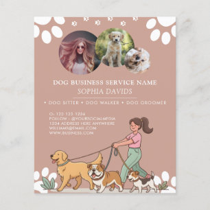Dog Walker Pet Sitting Business Custom Photo Flyer