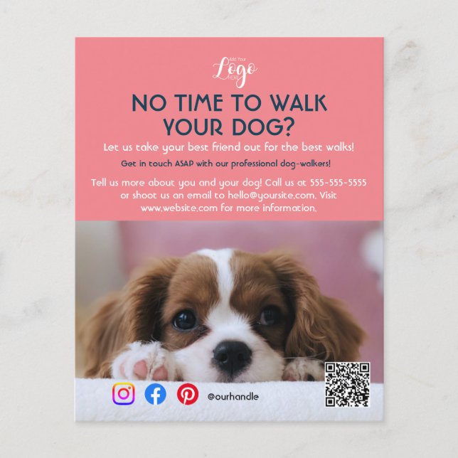 dog walker pet sitting pet service grooming  flyer (Front)
