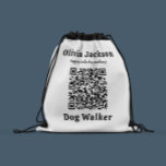 Dog Walker QR code business branding Drawstring Ba Drawstring Bag<br><div class="desc">Dog Walker extra large QR code business branding.</div>