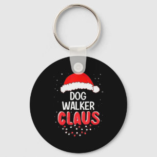 Dog Walker Santa Claus Christmas Matching Costume  Keychain