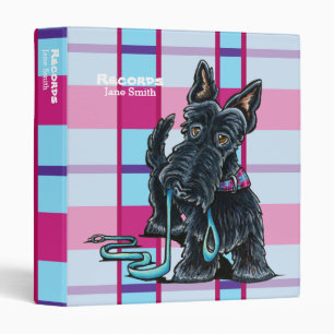 Dog Walker Scottie Plaid Pet Business Records Binder