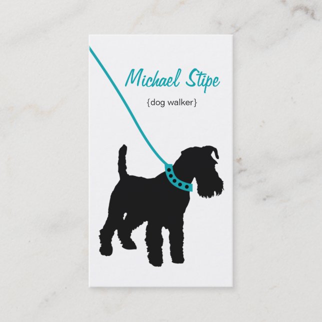 Dog Walker (teal) Business Card (Front)