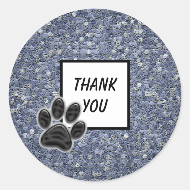 Dog Walker Thank You Paw Print Pet Caregiver Classic Round Sticker (Front)