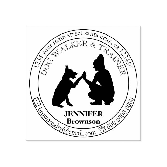 Dog Walker Trainer Club Pet Sitting Rubber Stamp (Imprint)