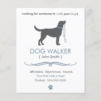 Dog Walker/Walking Business Flyer Template Small