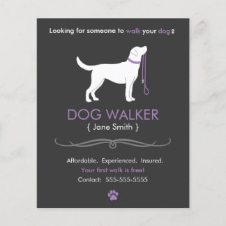 Dog Walker Walking Business Flyer Template small