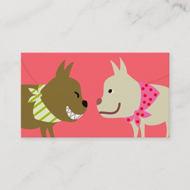 Dog Walker's Bandana Dogs Business Card (Front)