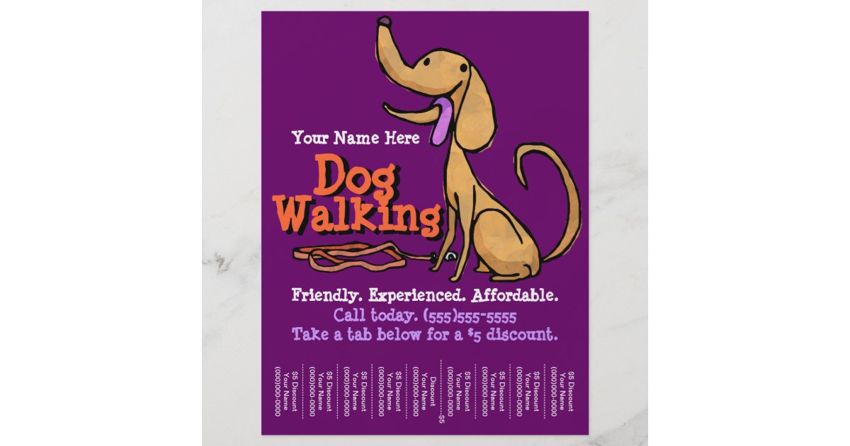Dog Walking Advertising Flyer Dog Walking Advertising Flyer