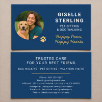 Dog Walking and Pet Sitting Navy Blue Modern