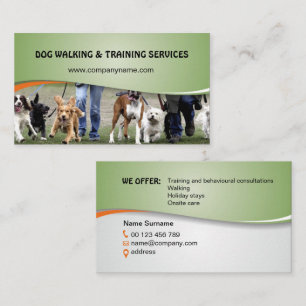 Dog walking and training services business card