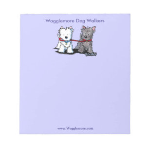 Dog Walking Business Notepad With Terriers