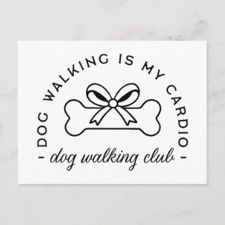 Dog walking club aesthetic funny postcard