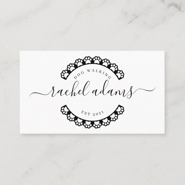 Dog walking.dog sitting,dog grooming business card (Front)