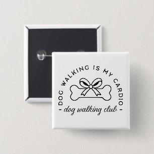 Dog walking girls club aesthetic 2 inch square button