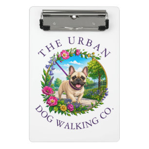 Dog Walking Mini Clipboard with French Bulldog