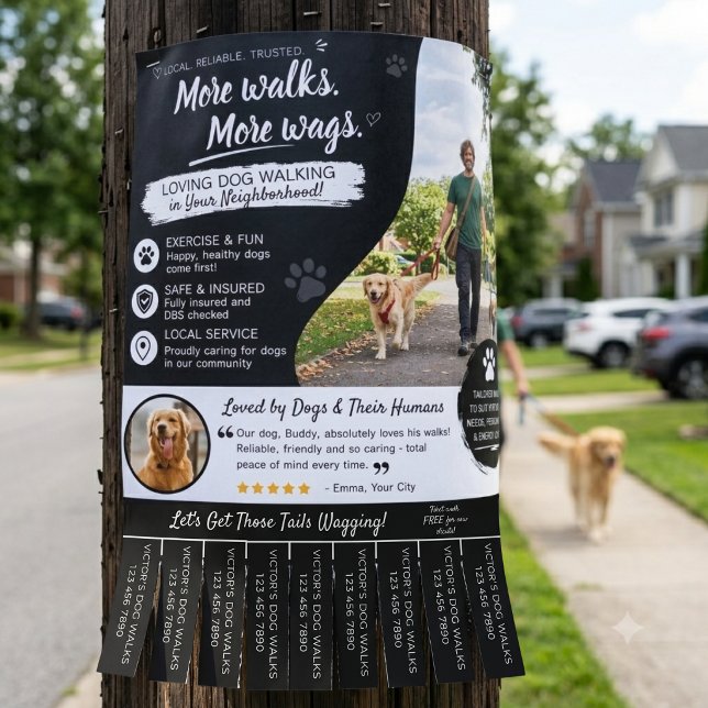 Dog Walking Pet Sitter Business Flyers  (Small Business Flyers)