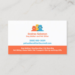 Dog Walking Pet Sitting Boarding Business Card