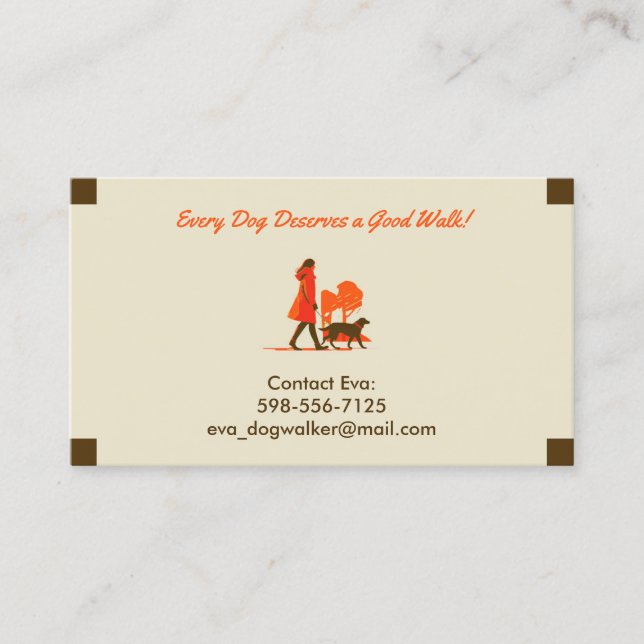 Dog Walking Pet Sitting Boarding Business Card (Front)