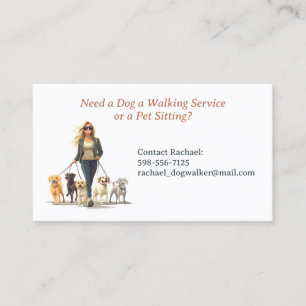 Dog Walking Pet Sitting Boarding Business Card
