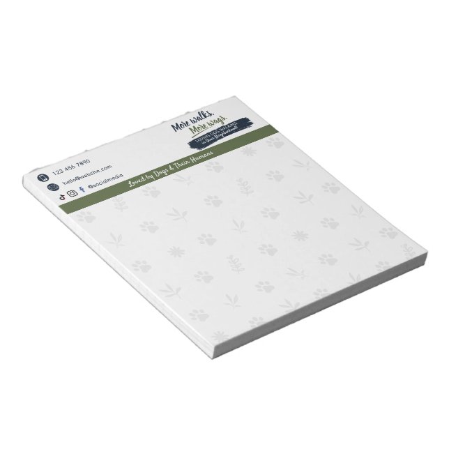 Dog Walking Pet Sitting Small Business Notepads (Angled)