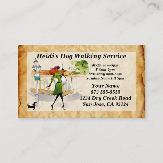 Dog Walking Service Business Card (Front)