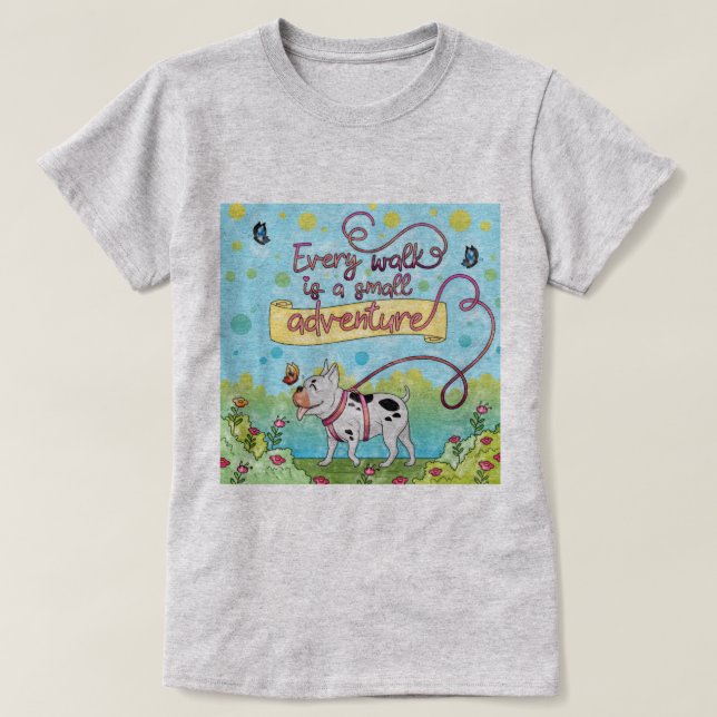 Dog Walking T-Shirt (Design Front)