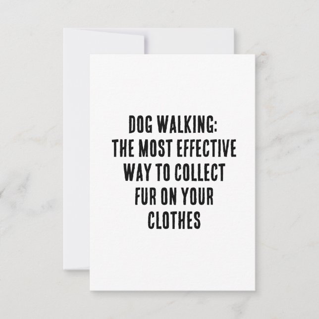 Dog walking: the most effective way to collect fur thank you card (Front)