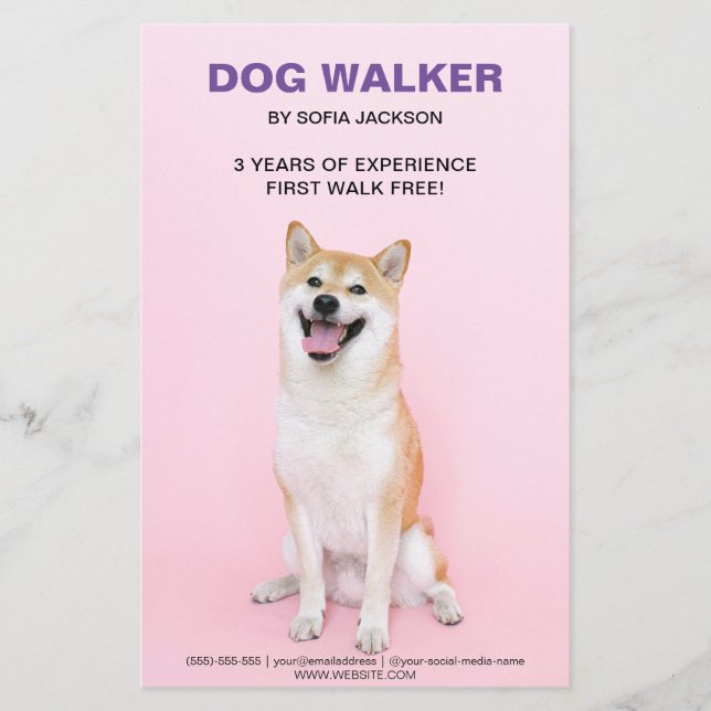 Dog Walking Walker Business services  Flyer (Front)