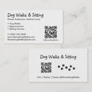Dog Walks and Sitting   QR Code Business Card