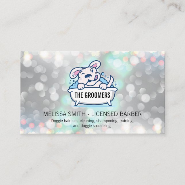 Dog Wash | Cleaner | Boke Business Card (Front)