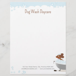 Dog Wash Daycare Whimsical Cute Funny Letterhead
