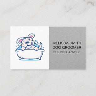 Dog Wash   Sleek Metallic Appointment Card