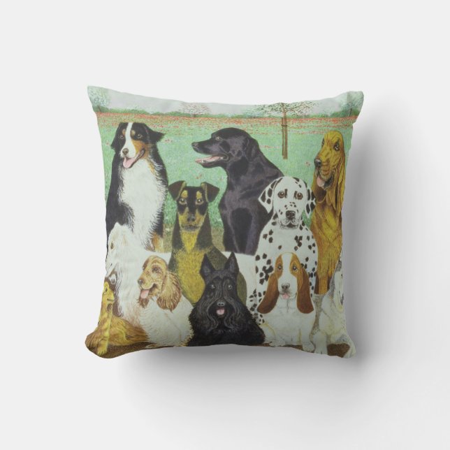 Dog Watch Throw Pillow (Front)