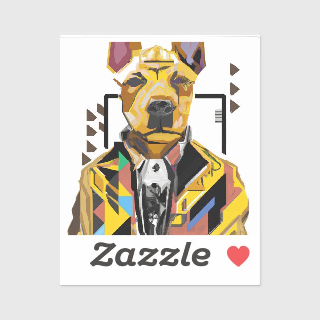 Dog Wearing a Suit: Digital Art (Sheet)