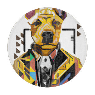 Dog Wearing a Suit: Digital Art Cutting Board