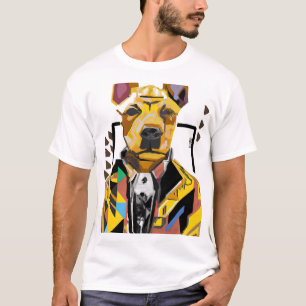 Dog Wearing a Suit: Digital Art T-Shirt