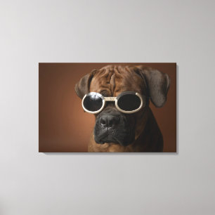 Dog wearing sunglasses canvas print