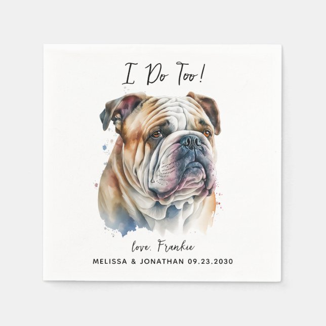 Dog Wedding Cocktail Napkin (Front)