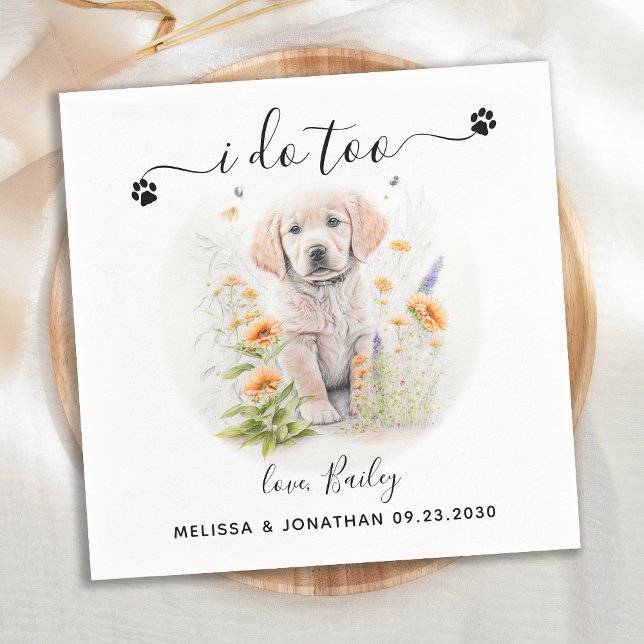 Dog Wedding Cocktail Napkin (Creator Uploaded)