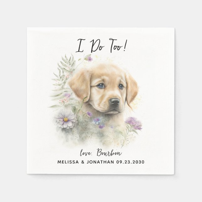 Dog Wedding Cocktail Napkin (Front)