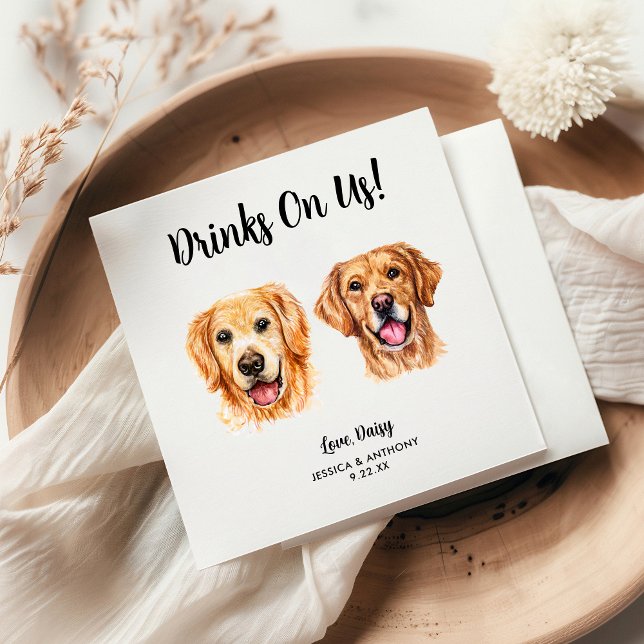 Dog Wedding Cocktail Napkins (Creator Uploaded)